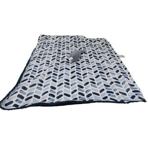 Just Born Narwhal blue large Baby large 24" Security Blanket lovey chevron